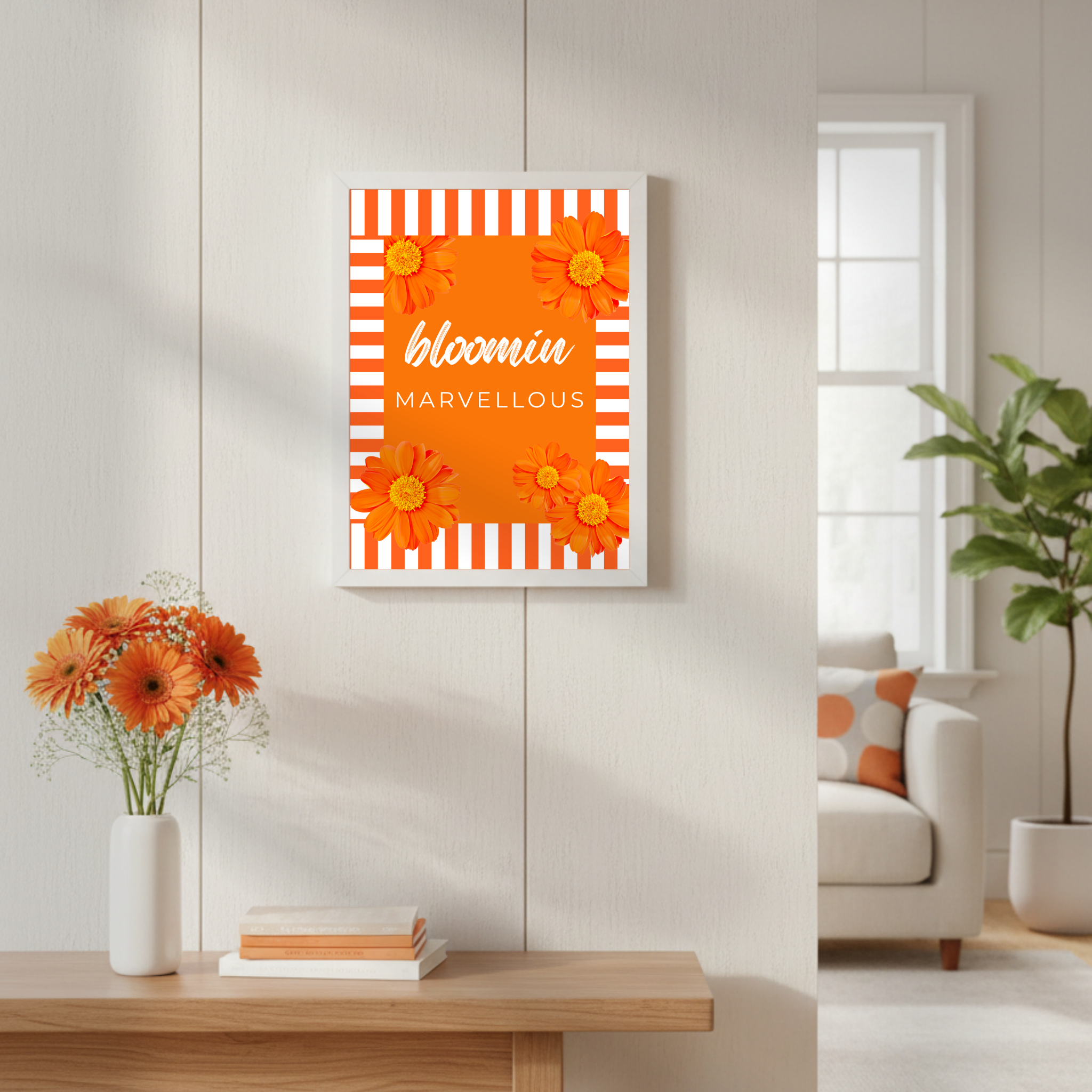 Bloomin Marvellous digital art print ~ orange