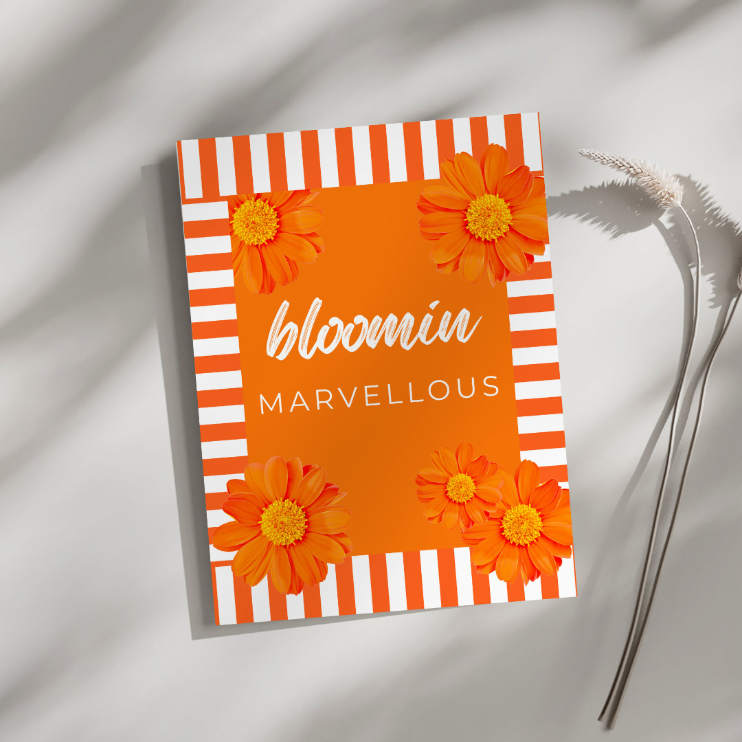 Bloomin Marvellous digital art print ~ orange
