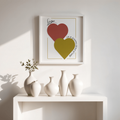 Love forever digital art print - Red & Gold