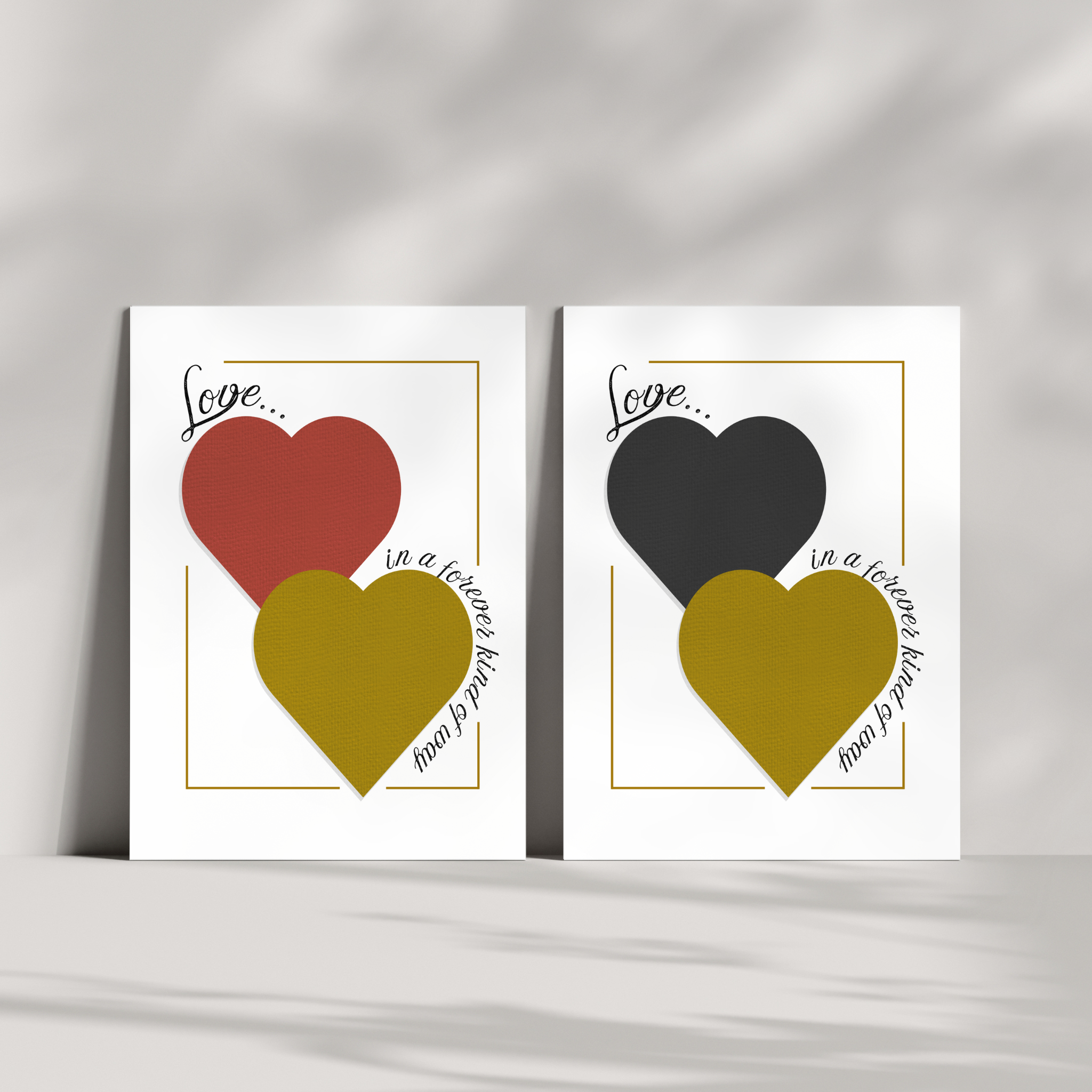 Love forever digital download wall art mockup in two colour options