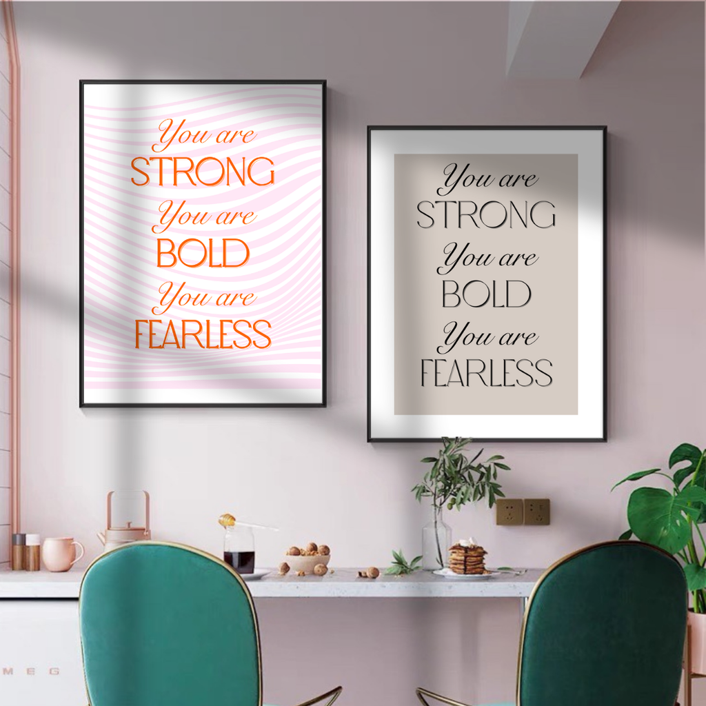 You Are Strong digital art print ~ pink & orange