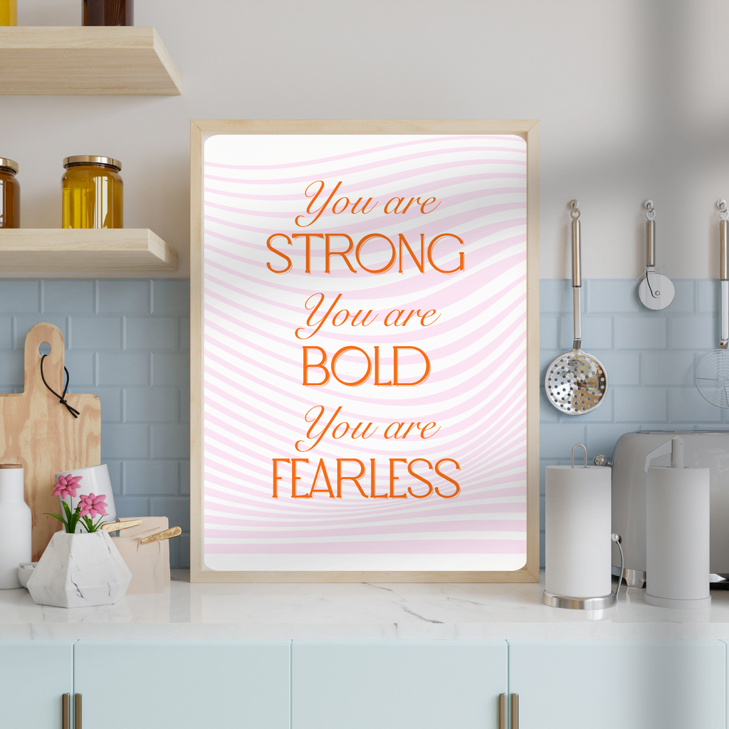 You Are Strong digital art print ~ pink & orange